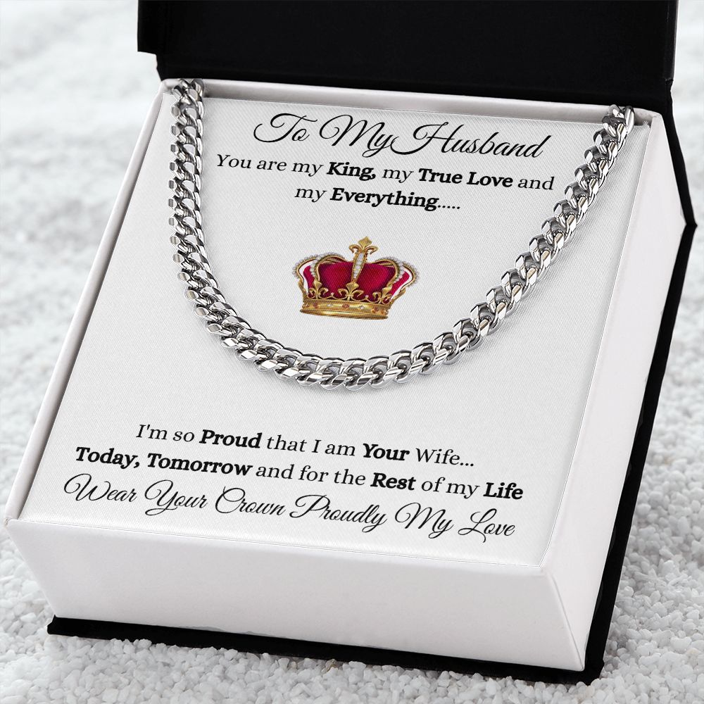 HUSBAND - TO MY HUSBAND - CUBAN LINK CHAIN - (WHT)