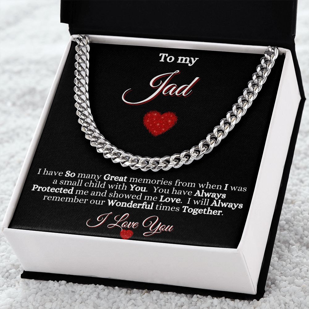 JAD/GRANDFATHER - CUBAN LINK CHAIN -BLK