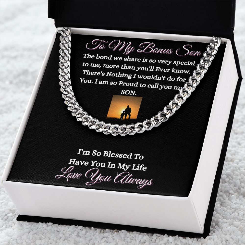 BONUS SON - CUBAN LINK UNISEX CHAIN - (BLK)