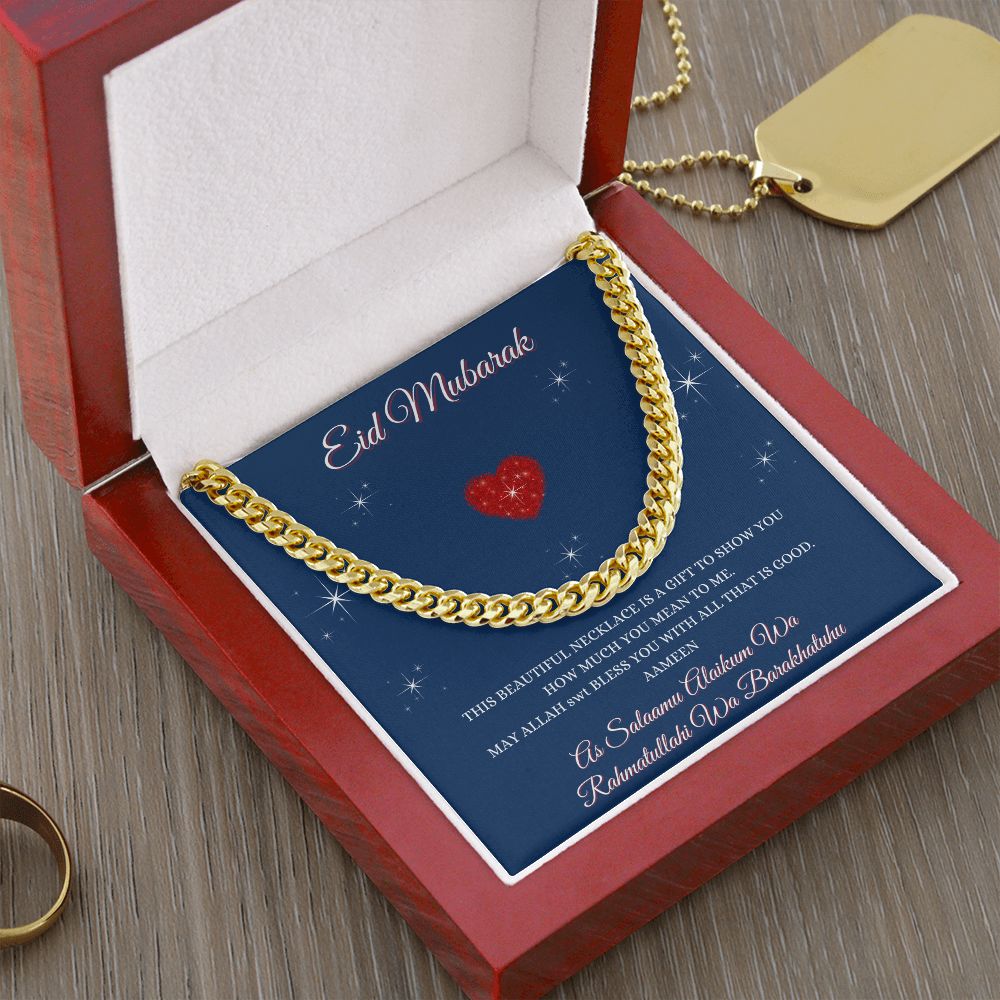 EID MUBARAK - CUBAN LINK CHAIN - LIGHT BOX IMAGE - BLUE