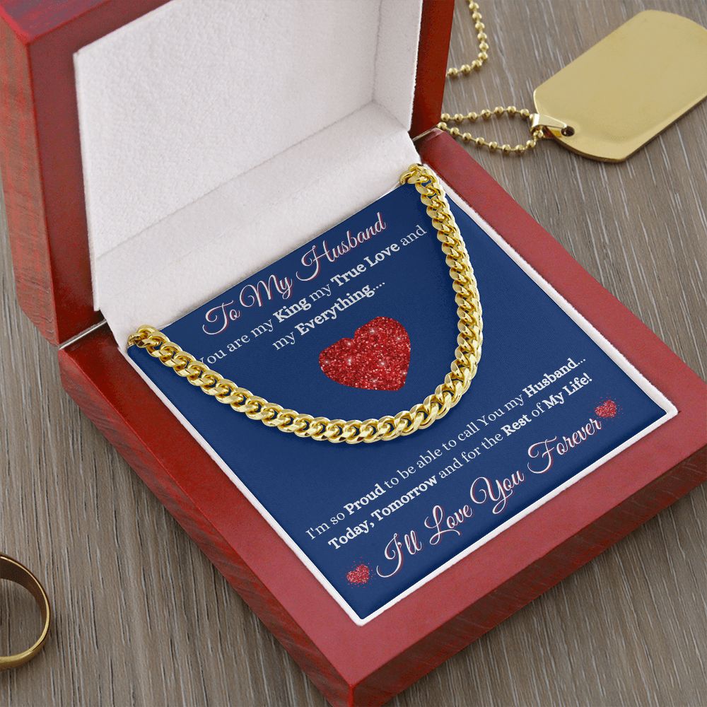 HUSBAND - TO MY HUSBAND - CUBAN LINK CHAIN - (BLUE)