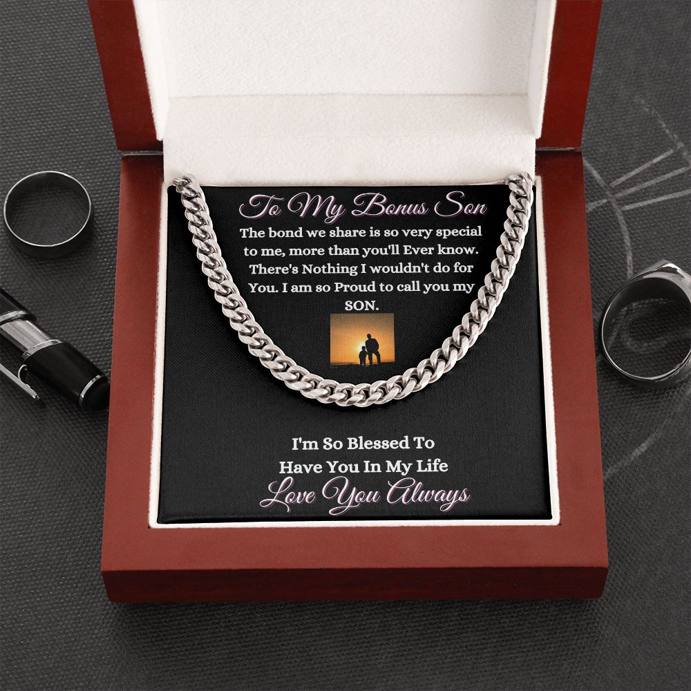 BONUS SON - CUBAN LINK UNISEX CHAIN - (BLK)