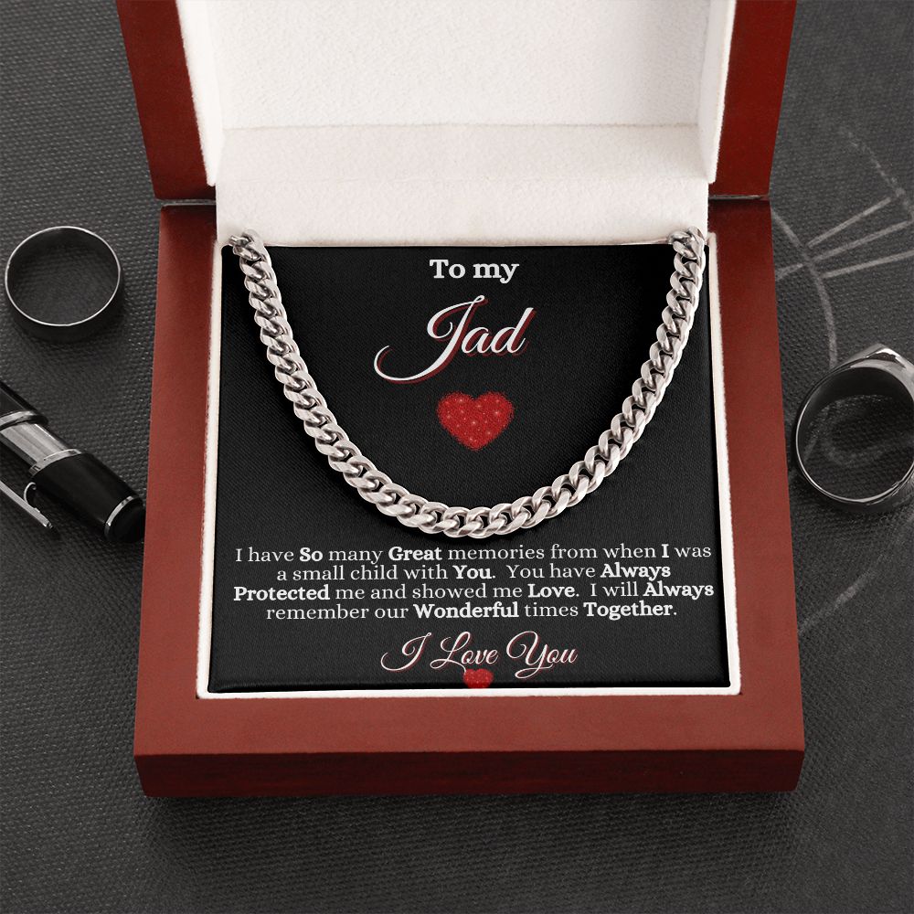 JAD/GRANDFATHER - CUBAN LINK CHAIN -BLK