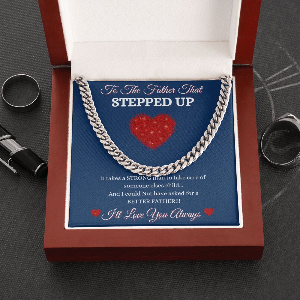 FATHER THAT STEPPED UP - CUBAN LINK CHAIN - BLUE