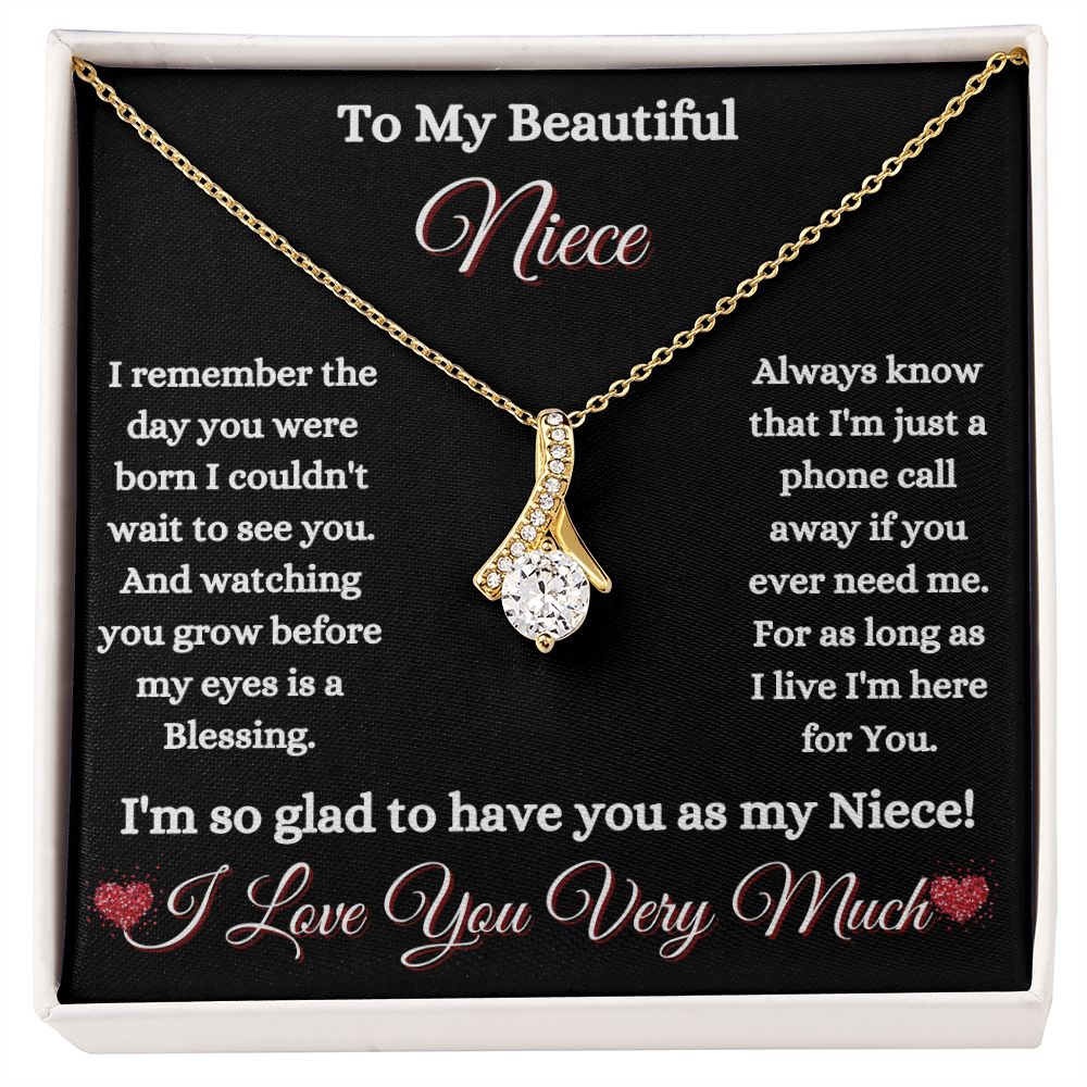 NIECE - TO MY BEAUTIFUL NIECE - ALLURING BEAUTY NECKLACE - (BLK)