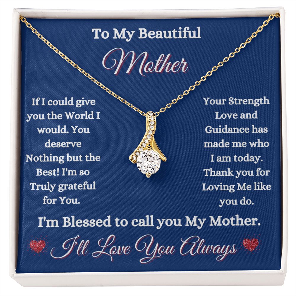 MOTHER - TO MY BEAUTIFUL MOTHER - ALLURING BEAUTY NECKLACE (BLUE)
