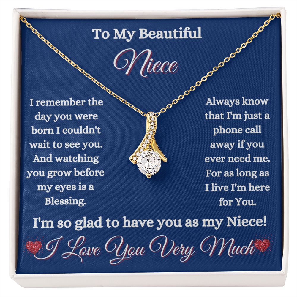 NIECE -TO MY BEAUTIFUL NIECE - ALLURING BEAUTY NECKLACE - (BLUE)