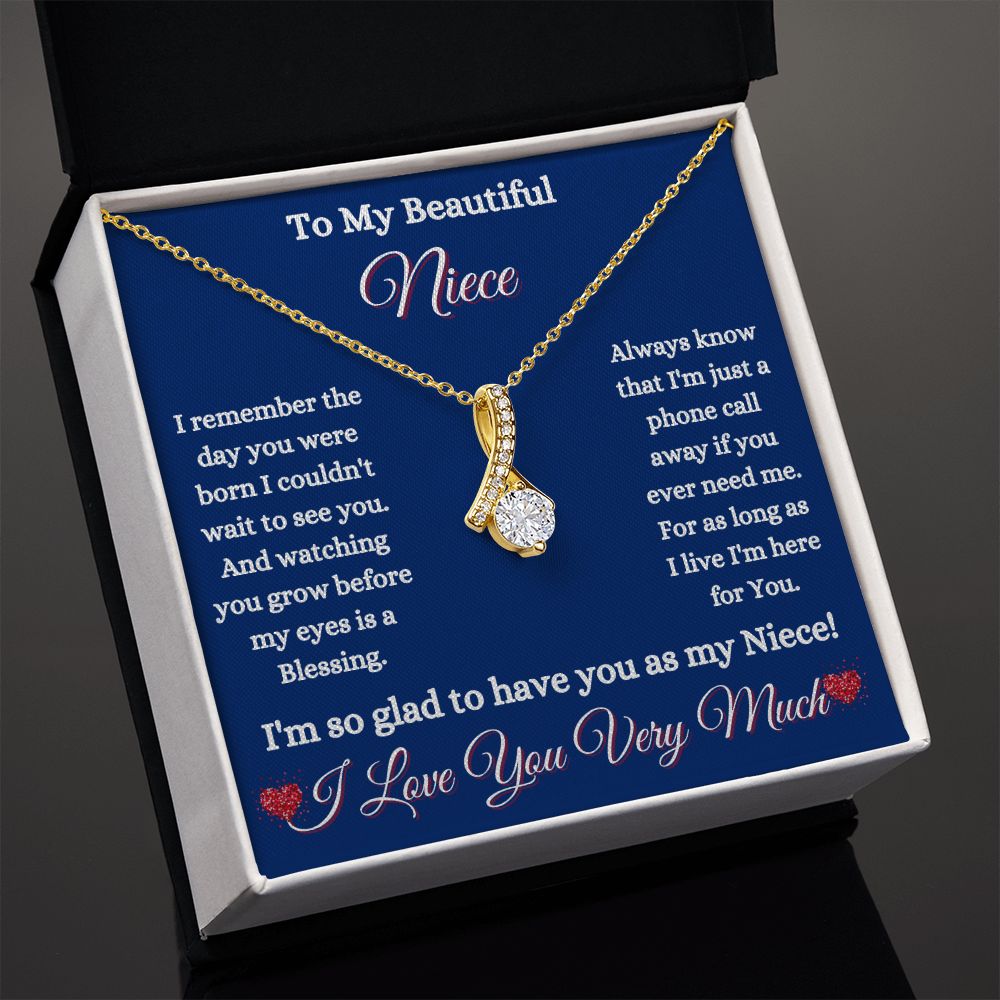 NIECE -TO MY BEAUTIFUL NIECE - ALLURING BEAUTY NECKLACE - (BLUE)