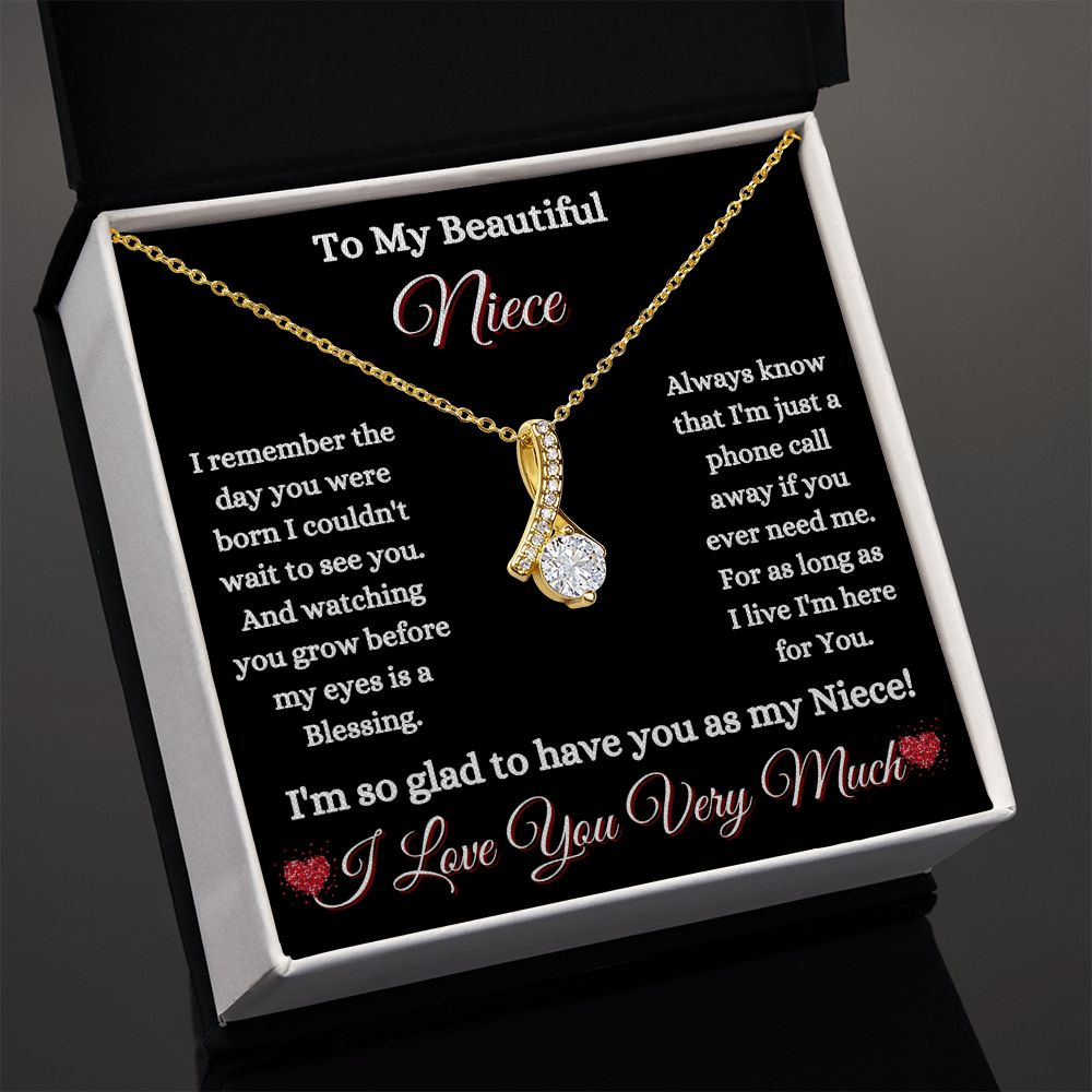 NIECE - TO MY BEAUTIFUL NIECE - ALLURING BEAUTY NECKLACE - (BLK)