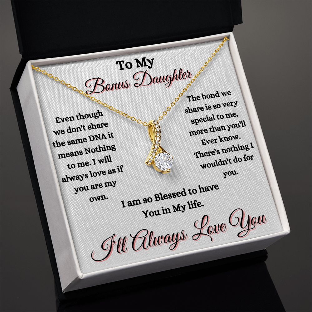 DAUGHTER - TO MY BONUS DAUGHTER - ALLURING BEAUTY NECKLACE - (WHITE)