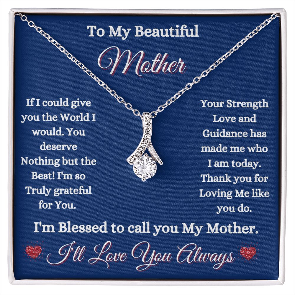 MOTHER - TO MY BEAUTIFUL MOTHER - ALLURING BEAUTY NECKLACE (BLUE)