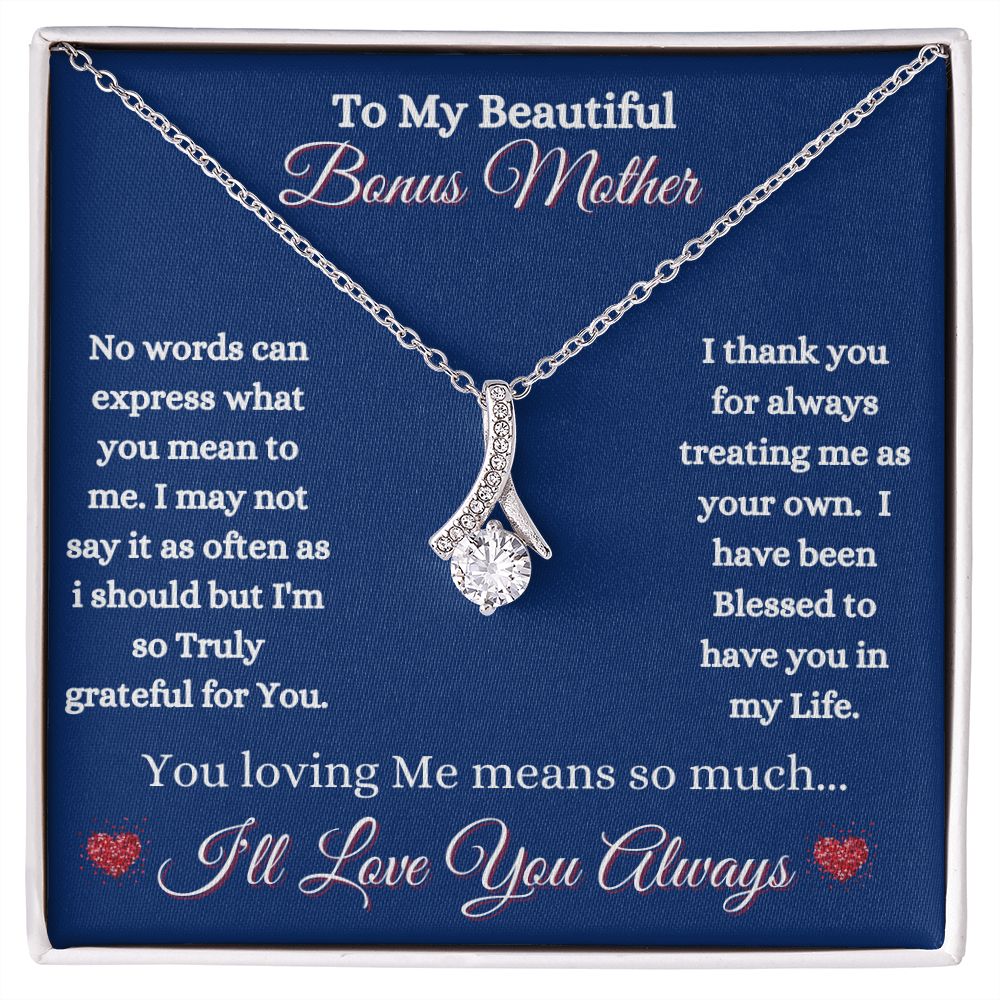 Necklace for Bonus Mom Bonus Mother Daughter gifts Sister gifs Umi gifts Women Girls gifts Ms. Leah's Place