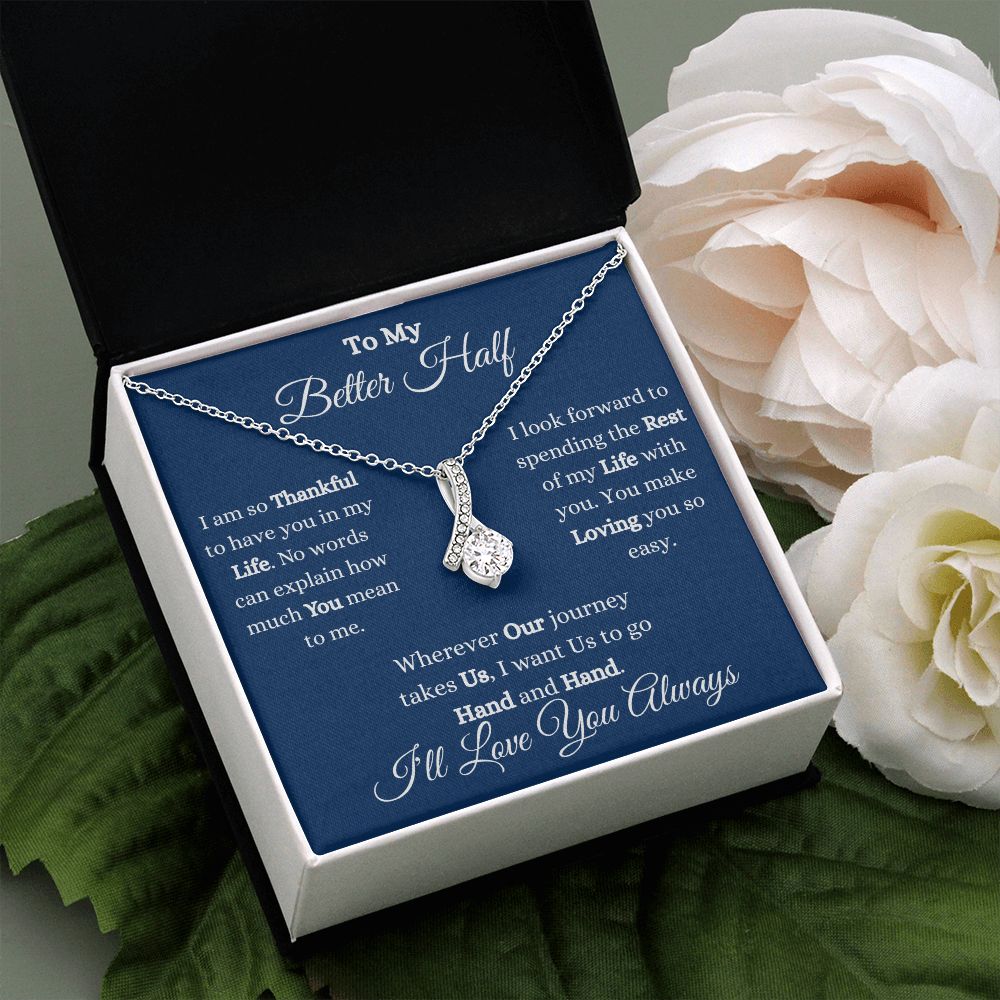 TO MY BETTER HALF - ALLURING BEAUTY NECKLACE - (BLUE)