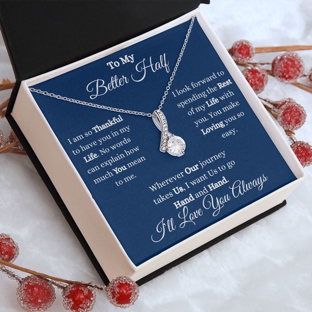 TO MY BETTER HALF - ALLURING BEAUTY NECKLACE - (BLUE)
