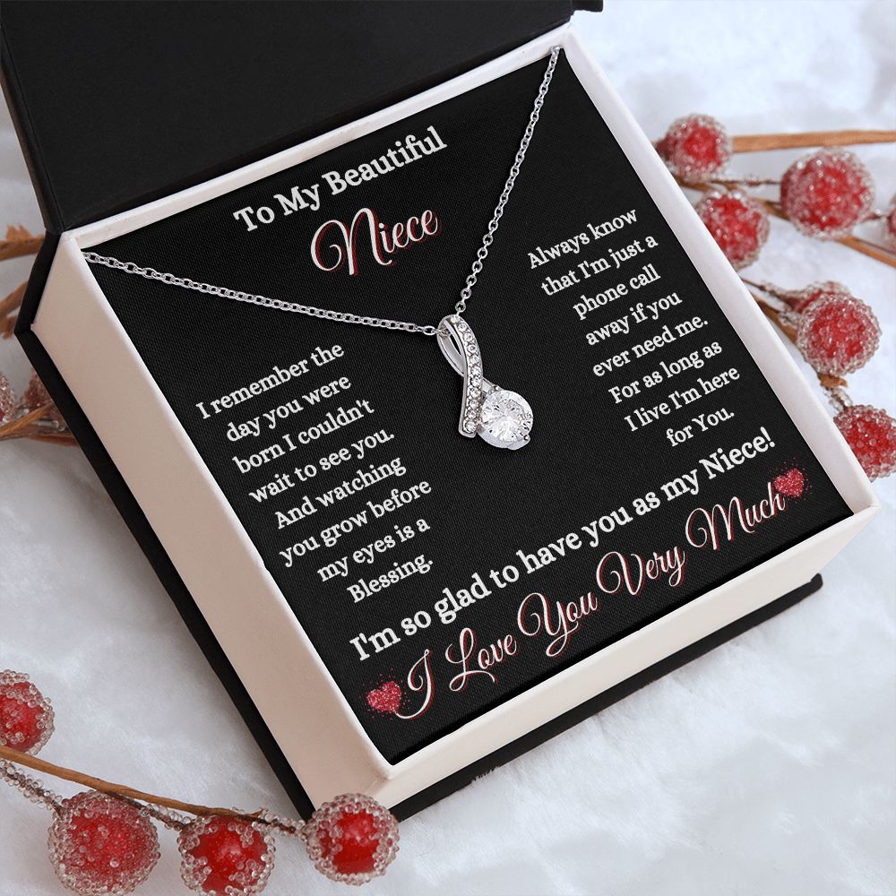 NIECE - TO MY BEAUTIFUL NIECE - ALLURING BEAUTY NECKLACE - (BLK)