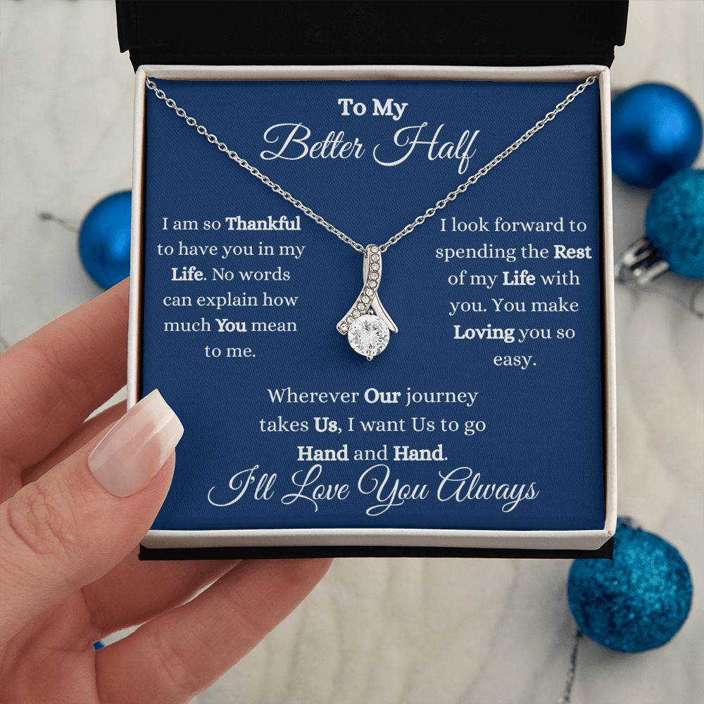 TO MY BETTER HALF - ALLURING BEAUTY NECKLACE - (BLUE)