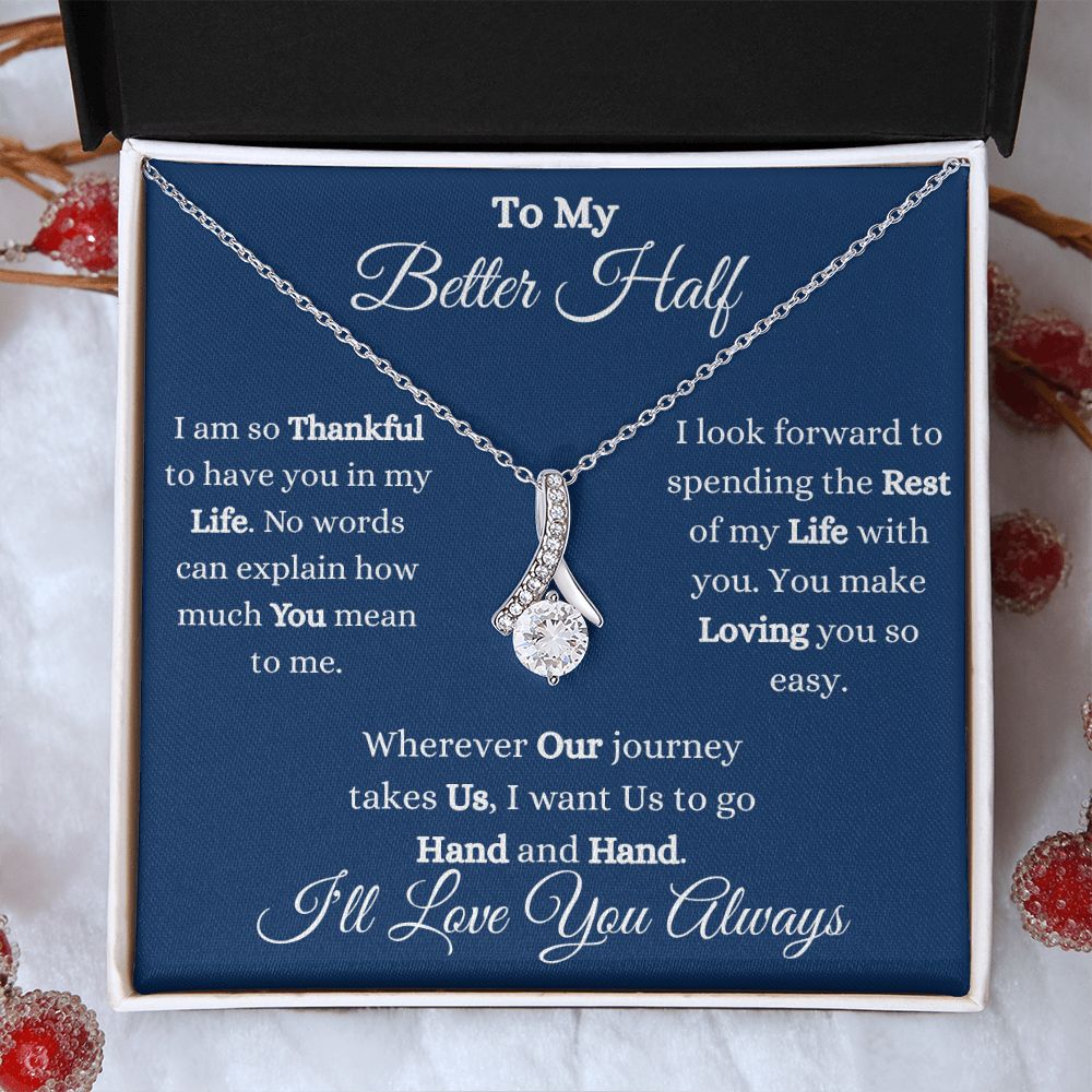 TO MY BETTER HALF - ALLURING BEAUTY NECKLACE - (BLUE)