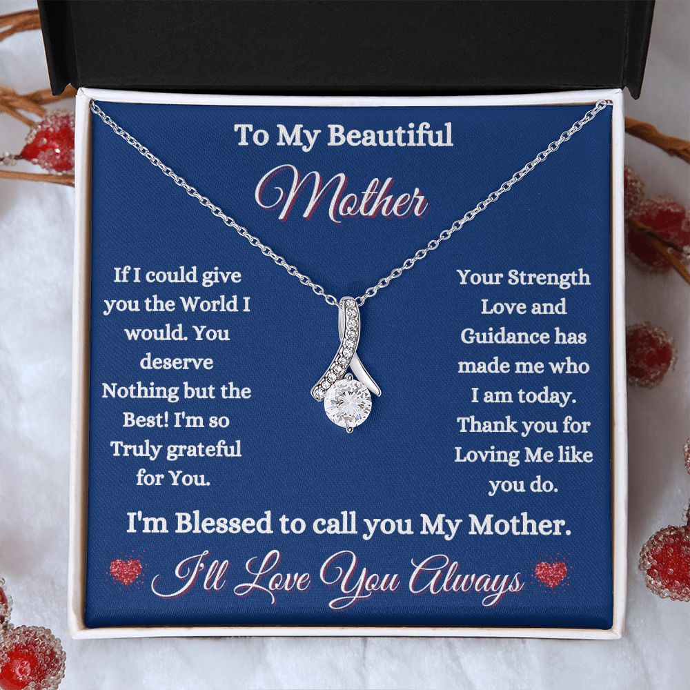 MOTHER - TO MY BEAUTIFUL MOTHER - ALLURING BEAUTY NECKLACE (BLUE)