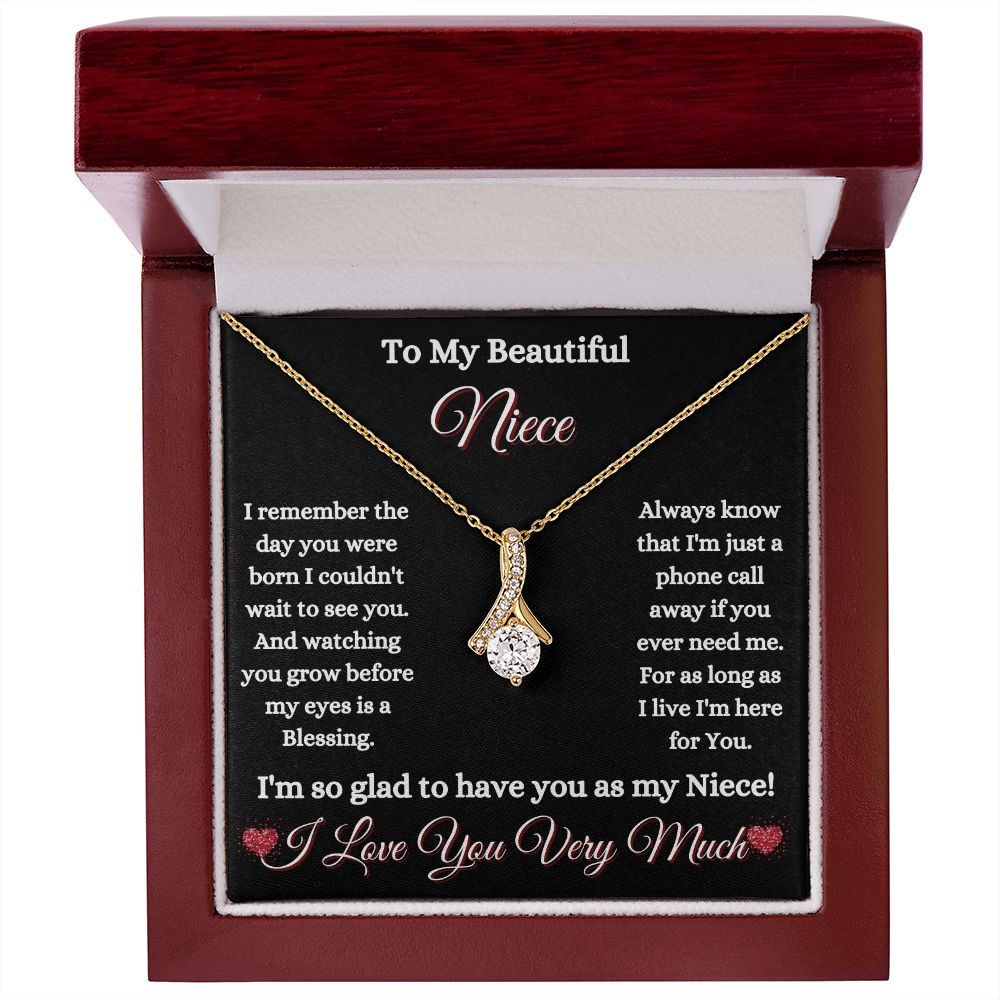 NIECE - TO MY BEAUTIFUL NIECE - ALLURING BEAUTY NECKLACE - (BLK)