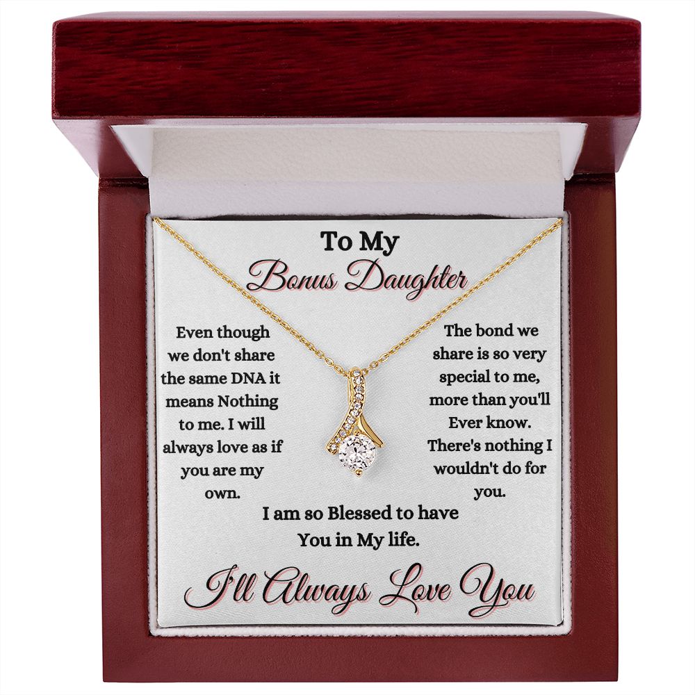 DAUGHTER - TO MY BONUS DAUGHTER - ALLURING BEAUTY NECKLACE - (WHITE)