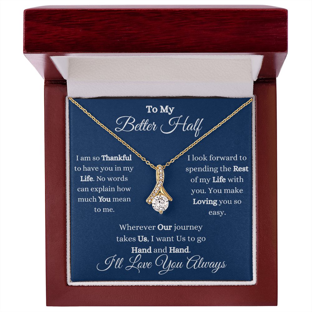 TO MY BETTER HALF - ALLURING BEAUTY NECKLACE - (BLUE)