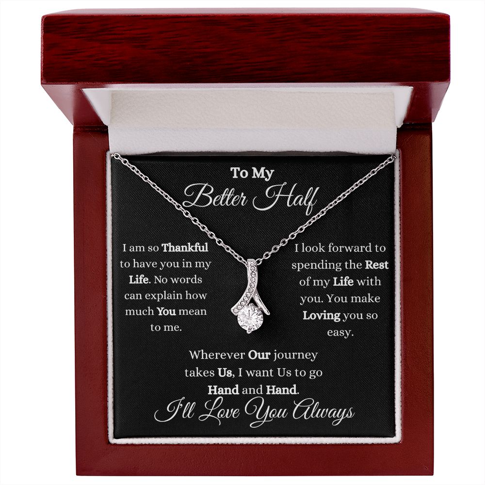 TO MY BETTER HALF - ALLURING BEAUTY NECKLACE - (BLK)