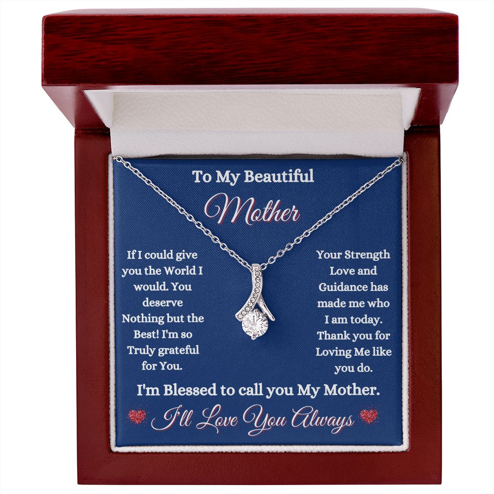 MOTHER - TO MY BEAUTIFUL MOTHER - ALLURING BEAUTY NECKLACE (BLUE)