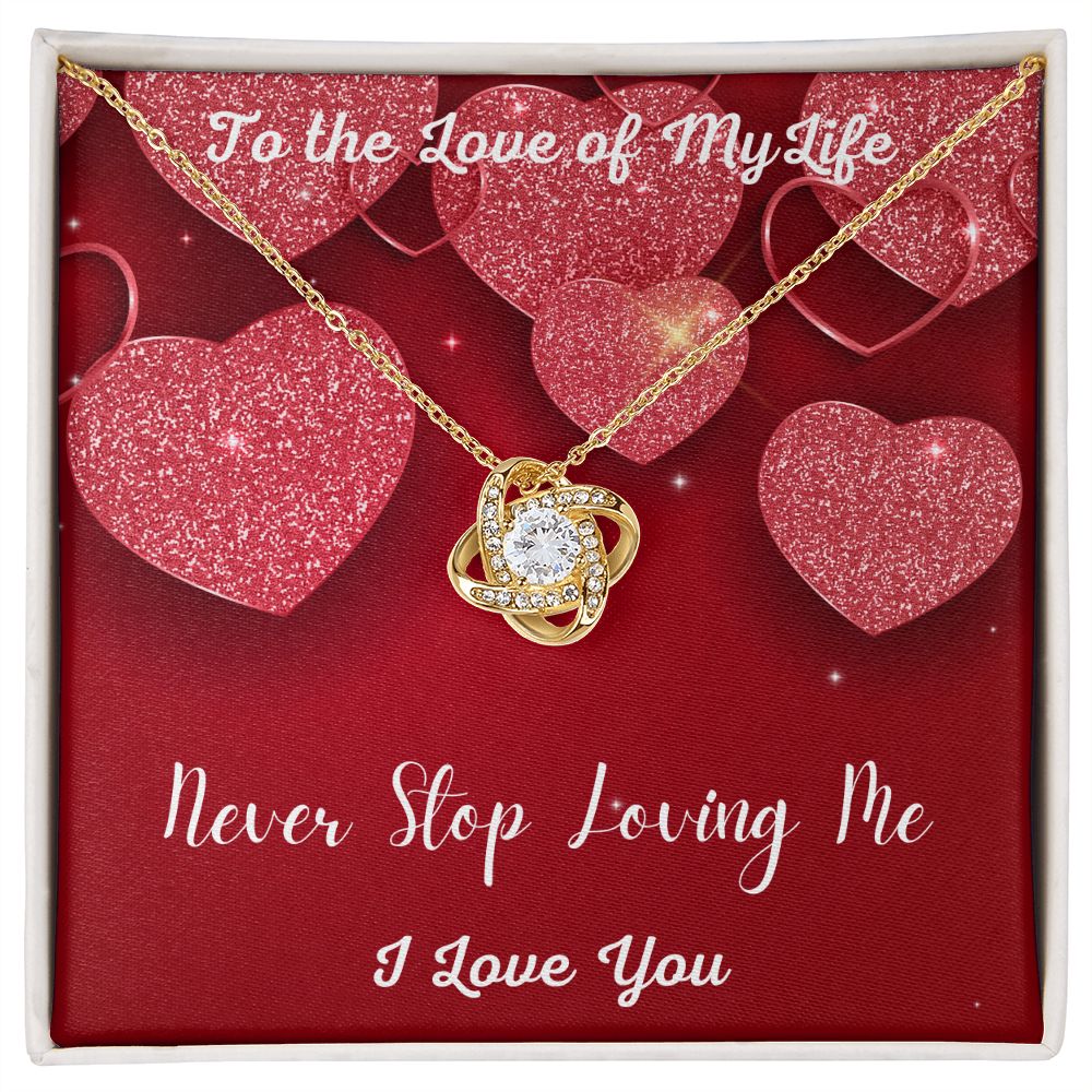 Love of My Life - Love Knot Necklace (Red)