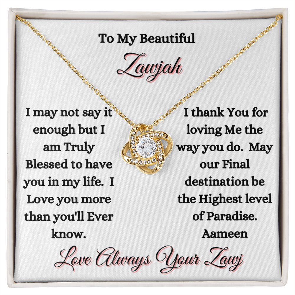 ZAWJAH - LOVE KNOT NECKLACE - WHITE