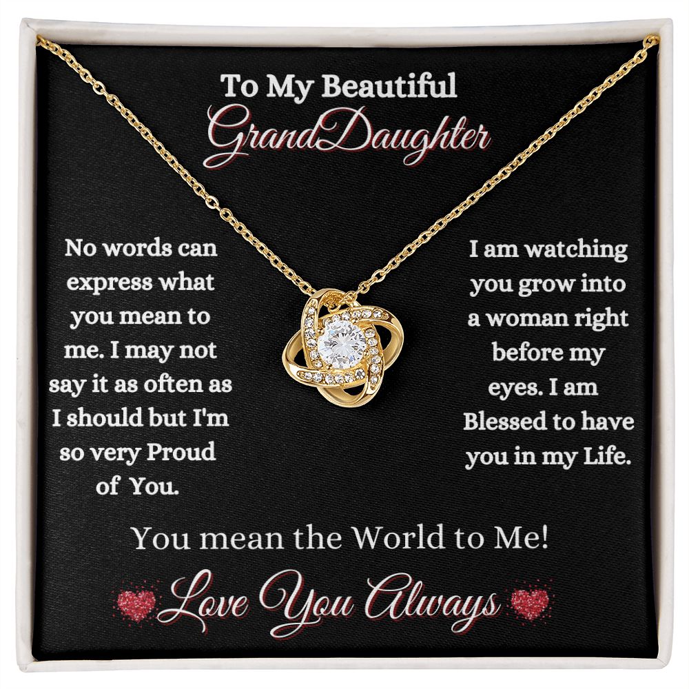 GRANDDAUGHTER - LOVE KNOT NECKLACE - (BLK)