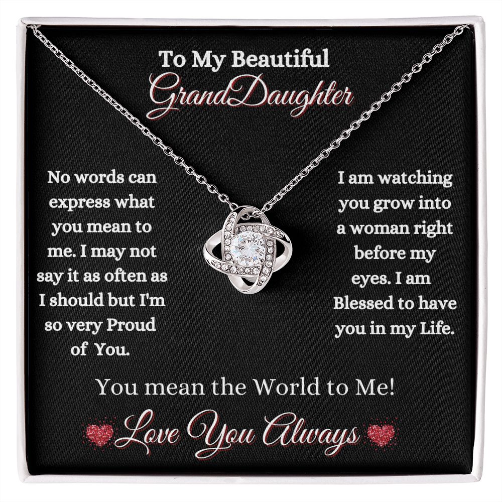 GRANDDAUGHTER - LOVE KNOT NECKLACE - (BLK)