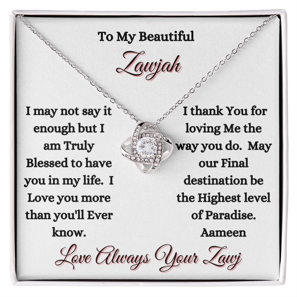 ZAWJAH - LOVE KNOT NECKLACE - WHITE