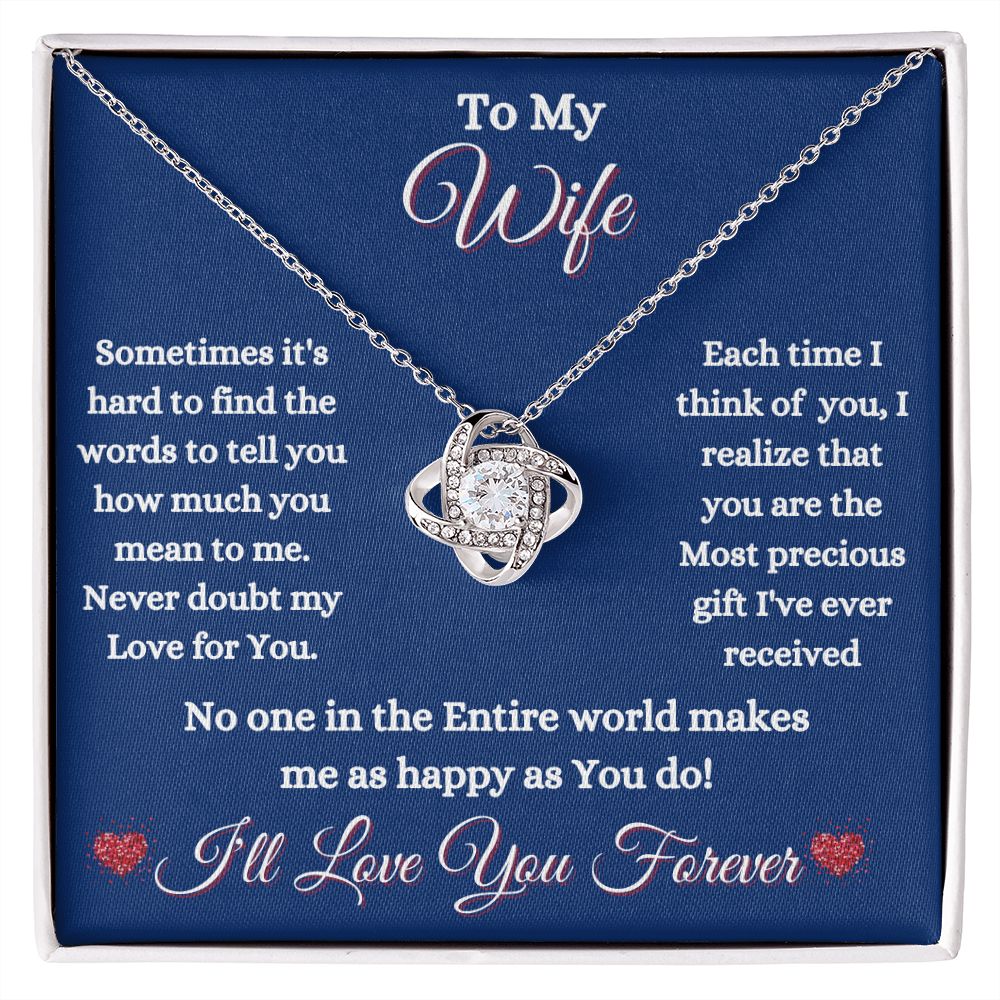 WIFE - TO MY WIFE - LOVE KNOT NECKLACE (BLUE)