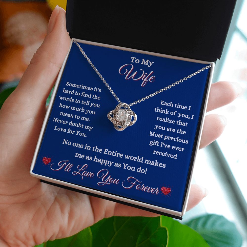 WIFE - TO MY WIFE - LOVE KNOT NECKLACE (BLUE)