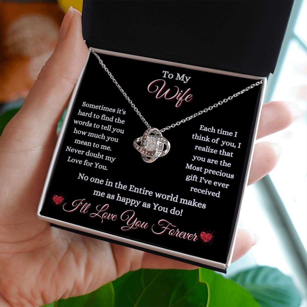 WIFE - TO MY WIFE - LOVE KNOT NECKLACE (BLK)