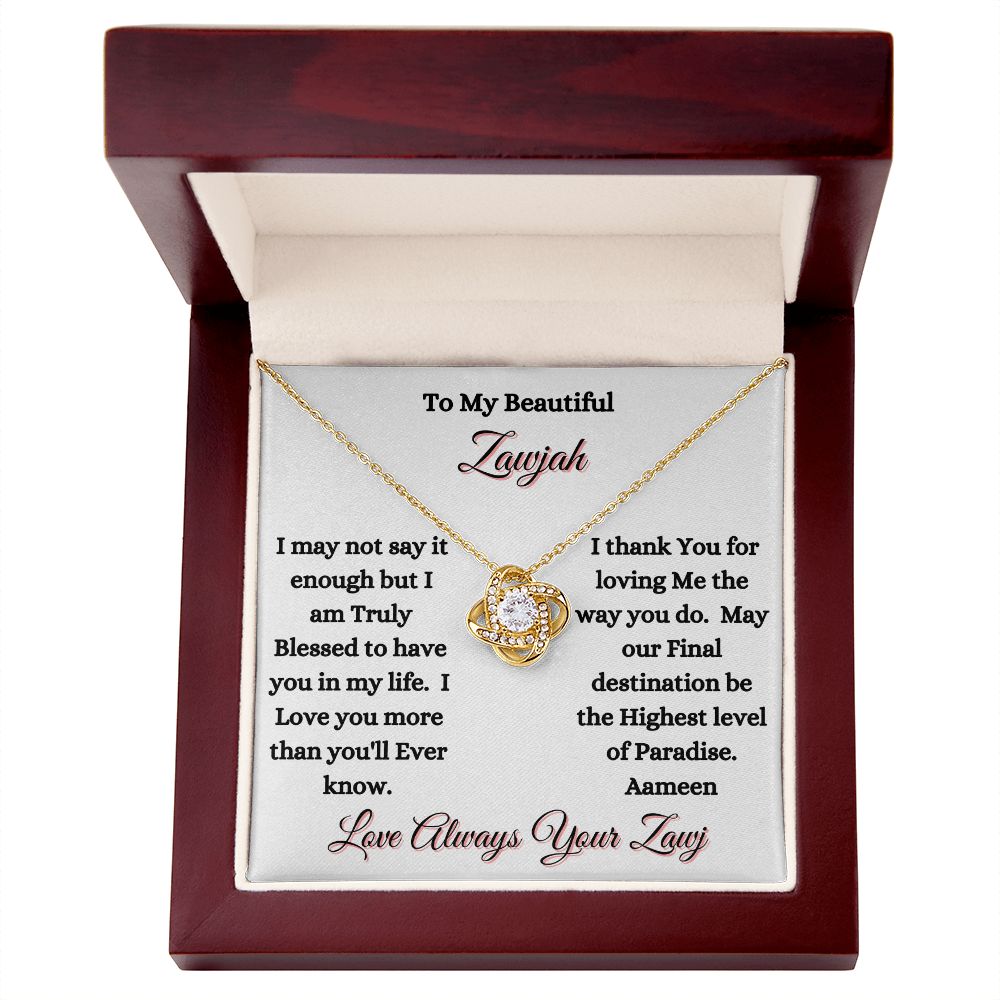 ZAWJAH - LOVE KNOT NECKLACE - WHITE