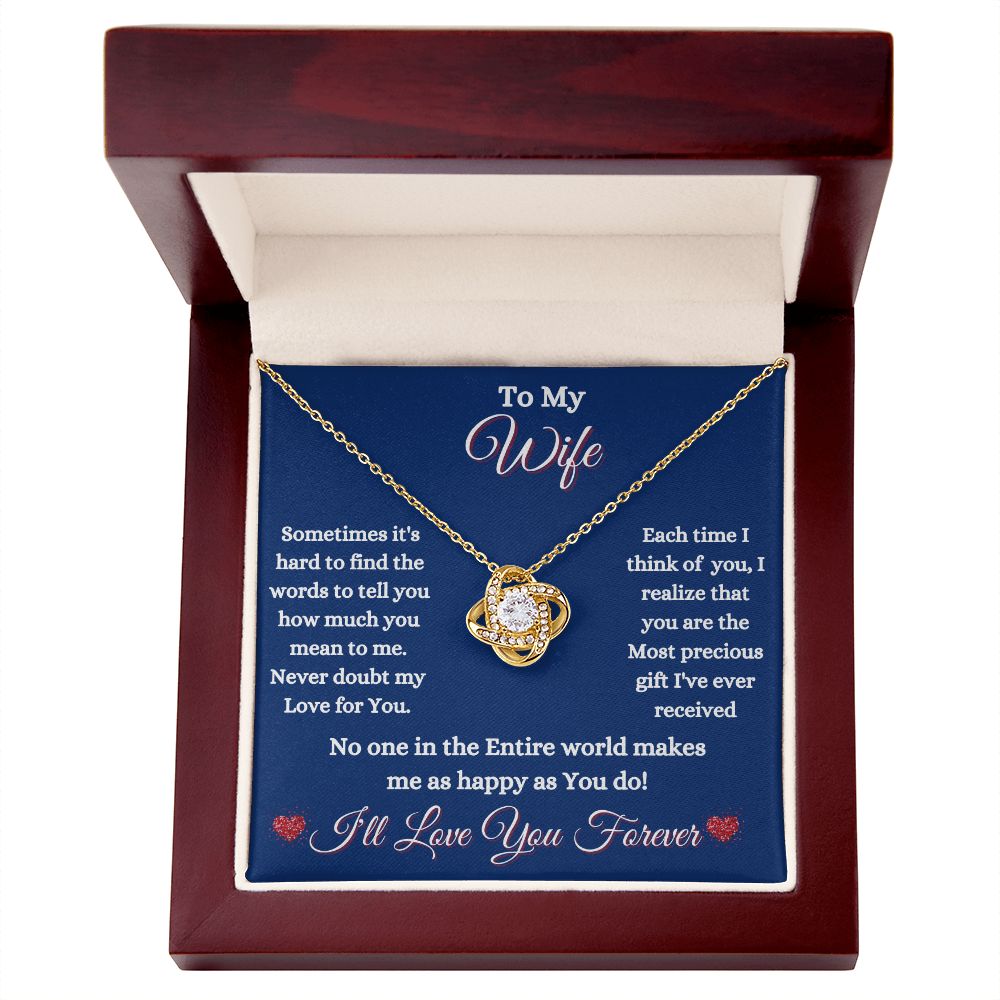 WIFE - TO MY WIFE - LOVE KNOT NECKLACE (BLUE)