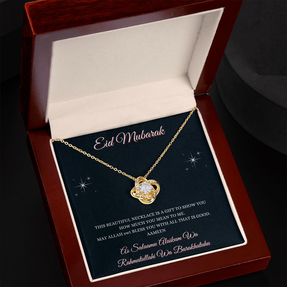 EID MUBARAK - LOVE KNOT NECKLACE - BLK