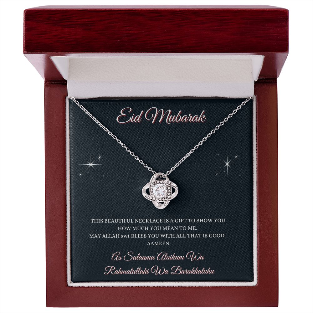 EID MUBARAK - LOVE KNOT NECKLACE - BLK