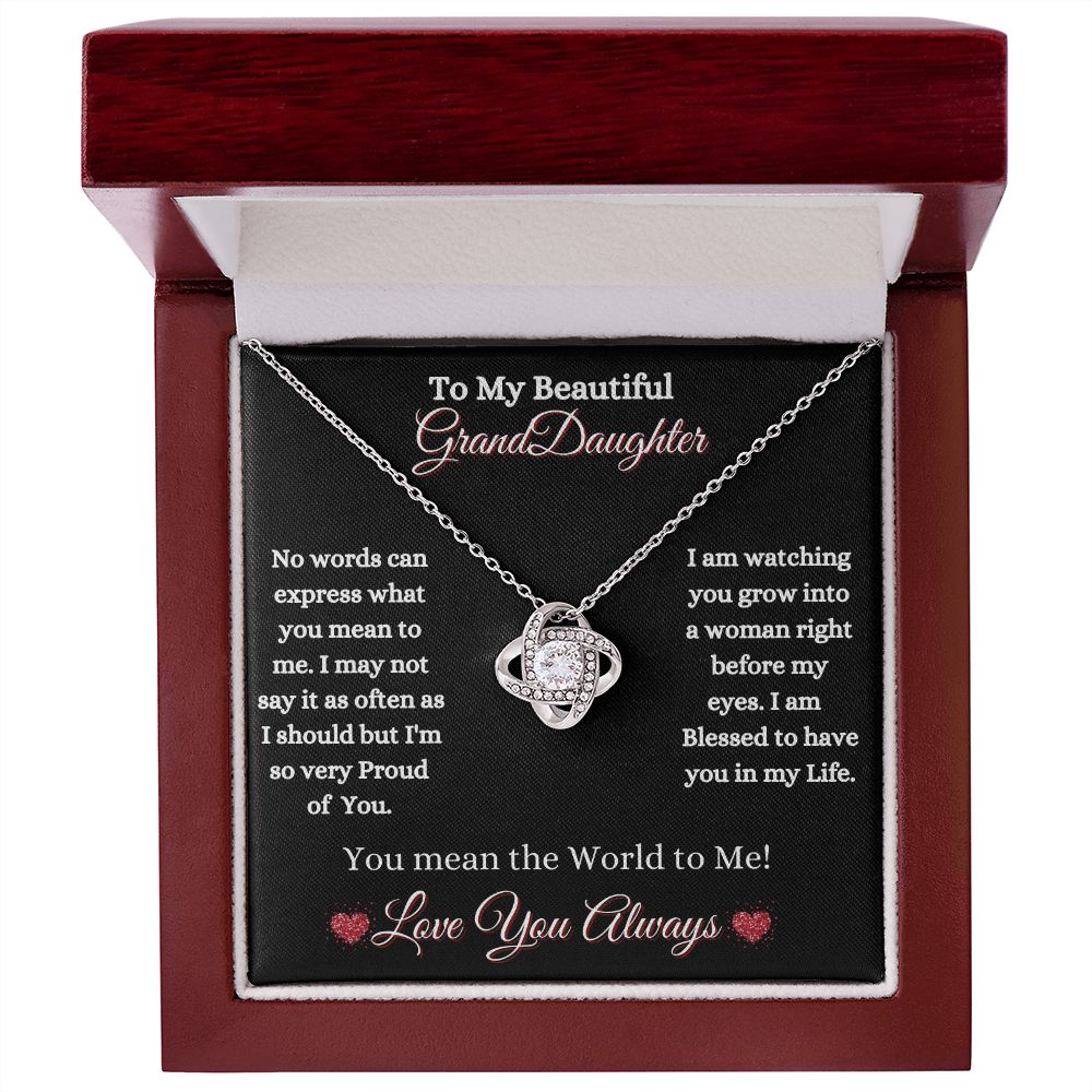 GRANDDAUGHTER - LOVE KNOT NECKLACE - (BLK)