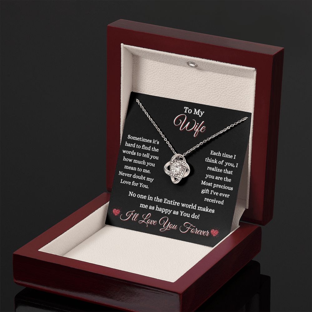 WIFE - TO MY WIFE - LOVE KNOT NECKLACE (BLK)