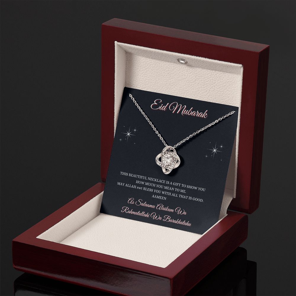 EID MUBARAK - LOVE KNOT NECKLACE - BLK