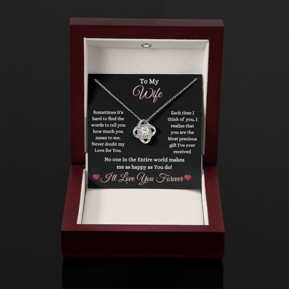 WIFE - TO MY WIFE - LOVE KNOT NECKLACE (BLK)