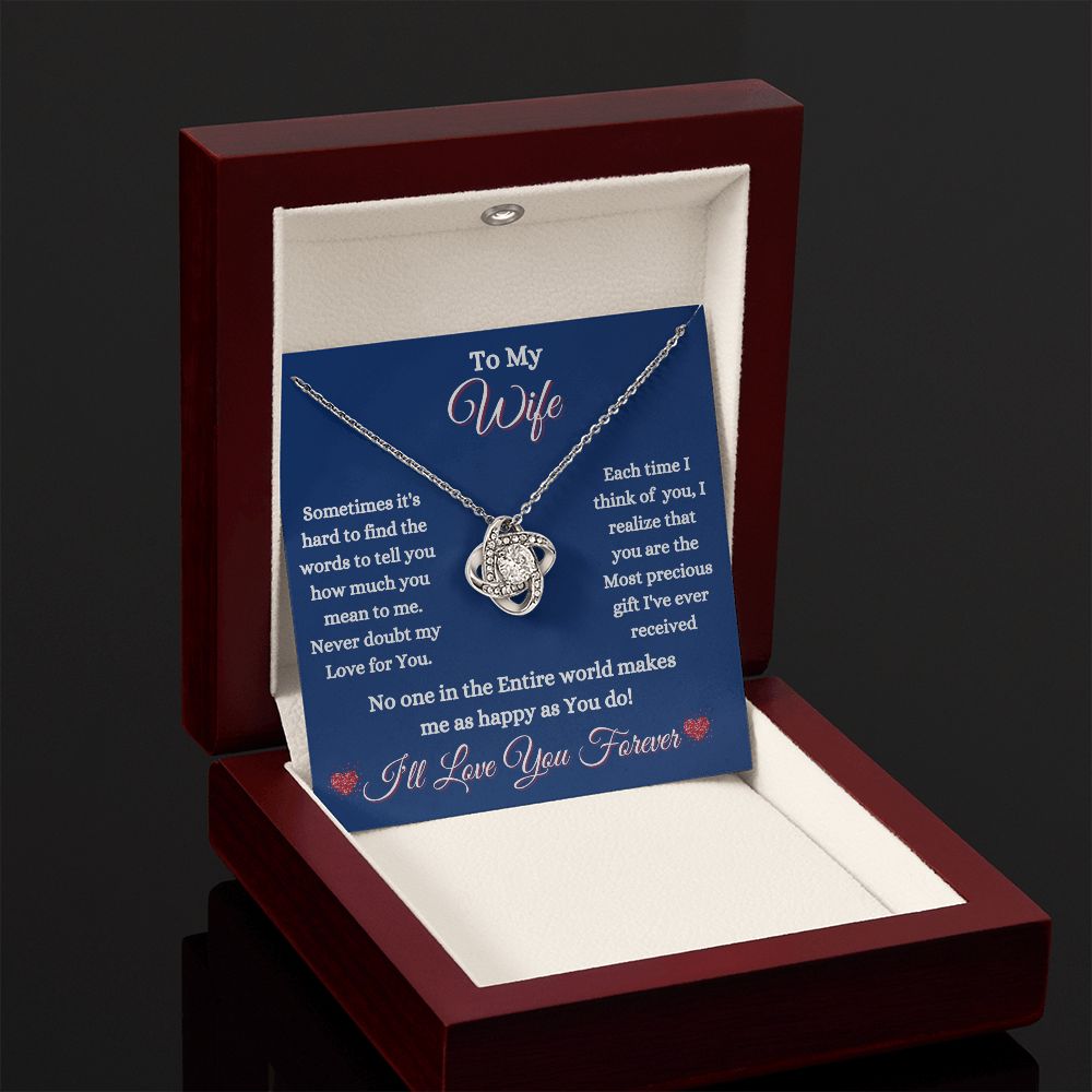 WIFE - TO MY WIFE - LOVE KNOT NECKLACE (BLUE)