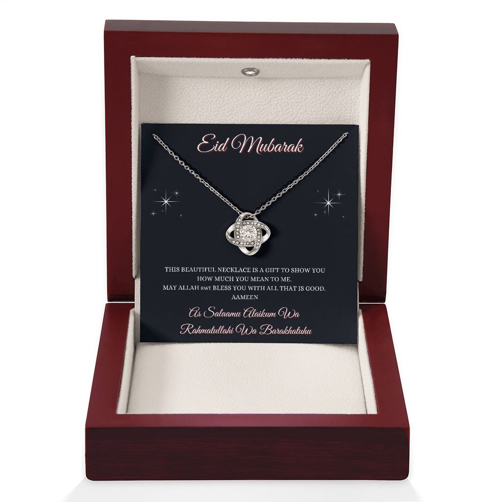 EID MUBARAK - LOVE KNOT NECKLACE - BLK