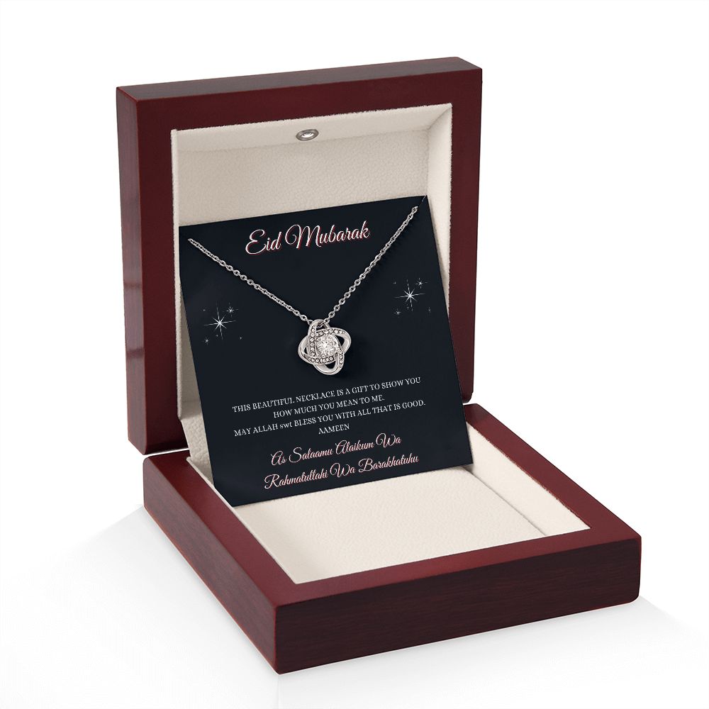 EID MUBARAK - LOVE KNOT NECKLACE - BLK