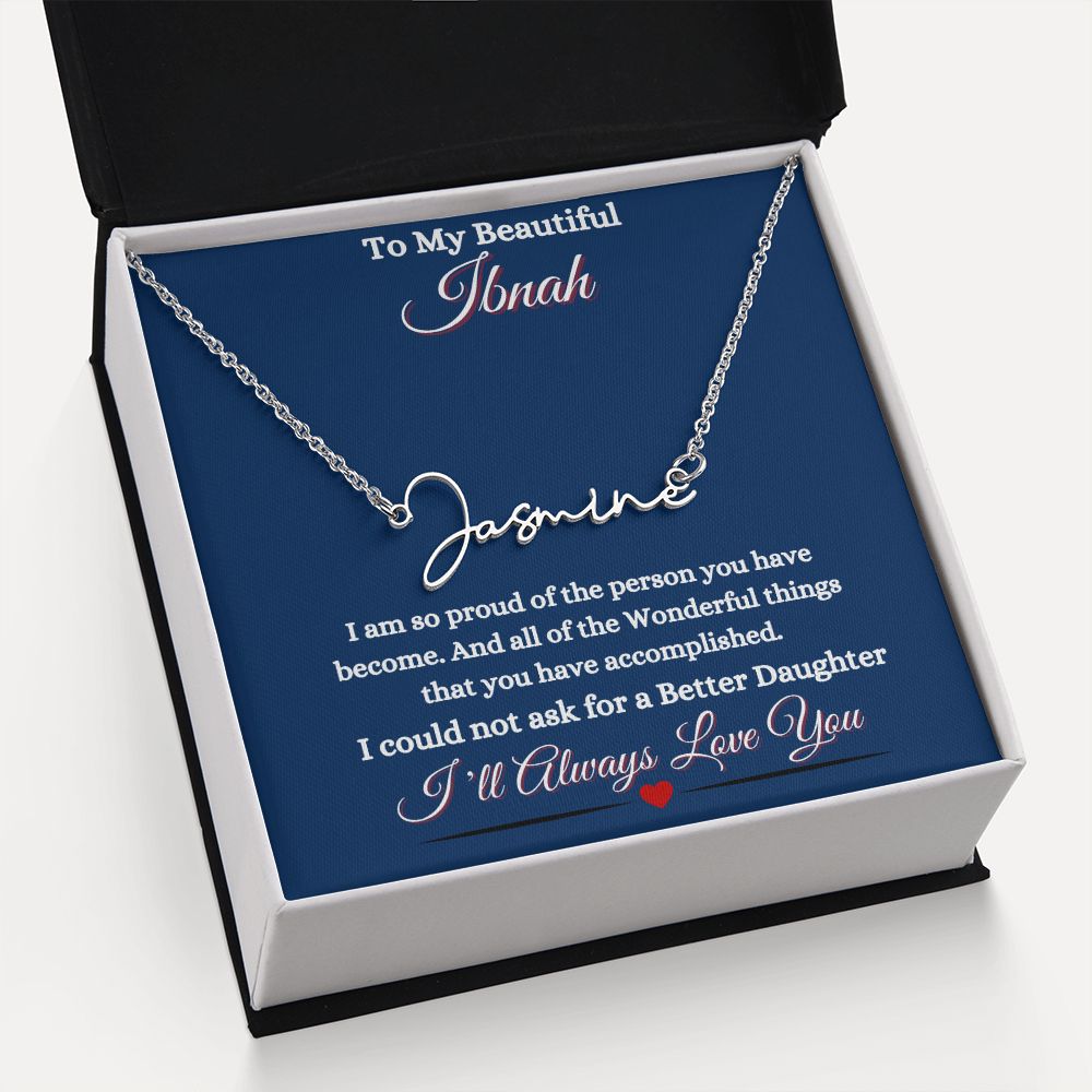 IBNAH/DAUGHTER - SIGNATURE STYLE NAME NECKLACE - BLUE