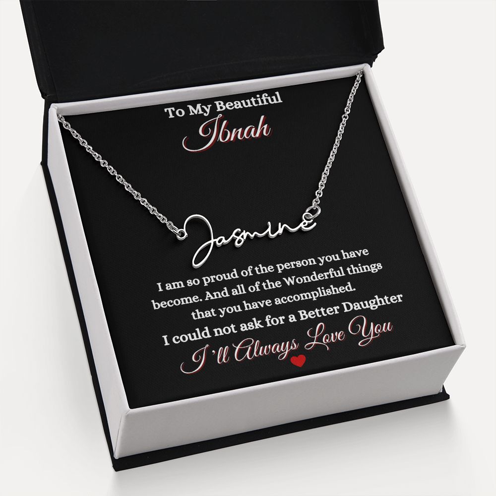 IBNAH/DAUGHTER - SIGNATURE STYLE NAME NECKLACE - BLACK