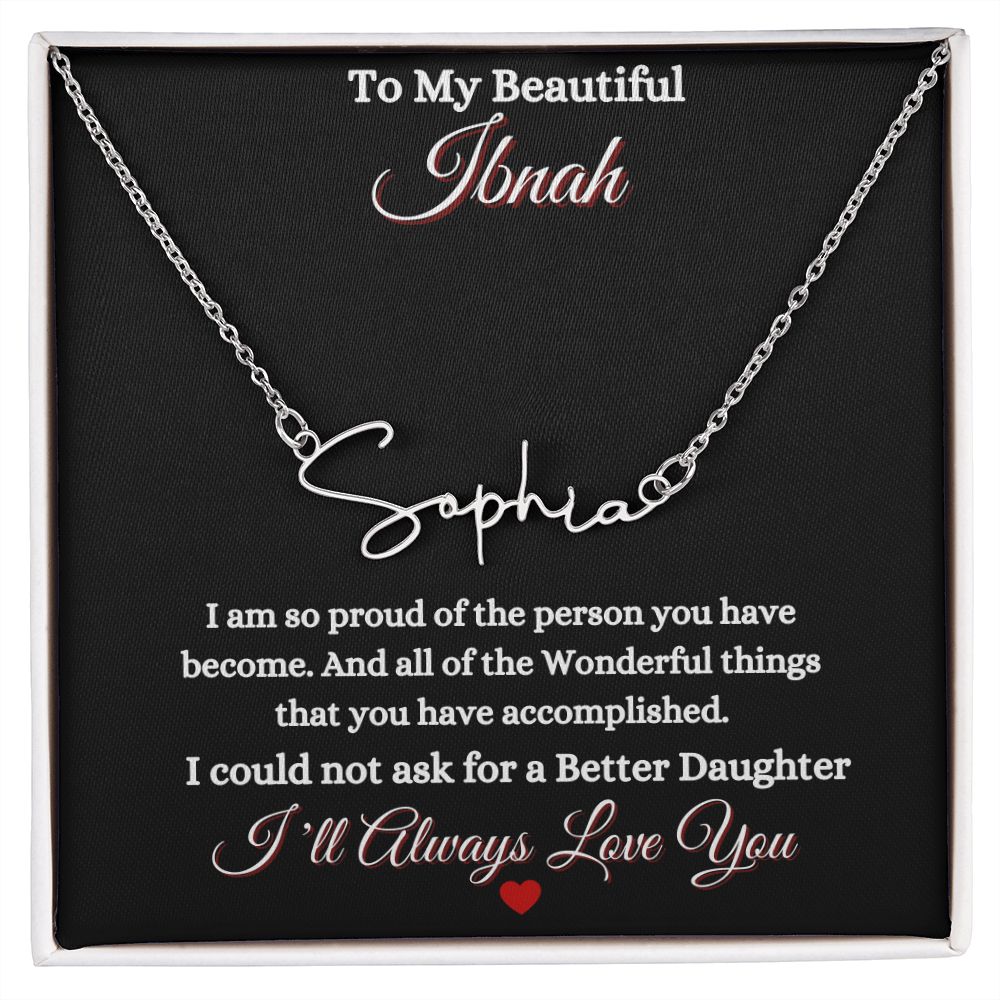 IBNAH/DAUGHTER - SIGNATURE STYLE NAME NECKLACE - BLACK