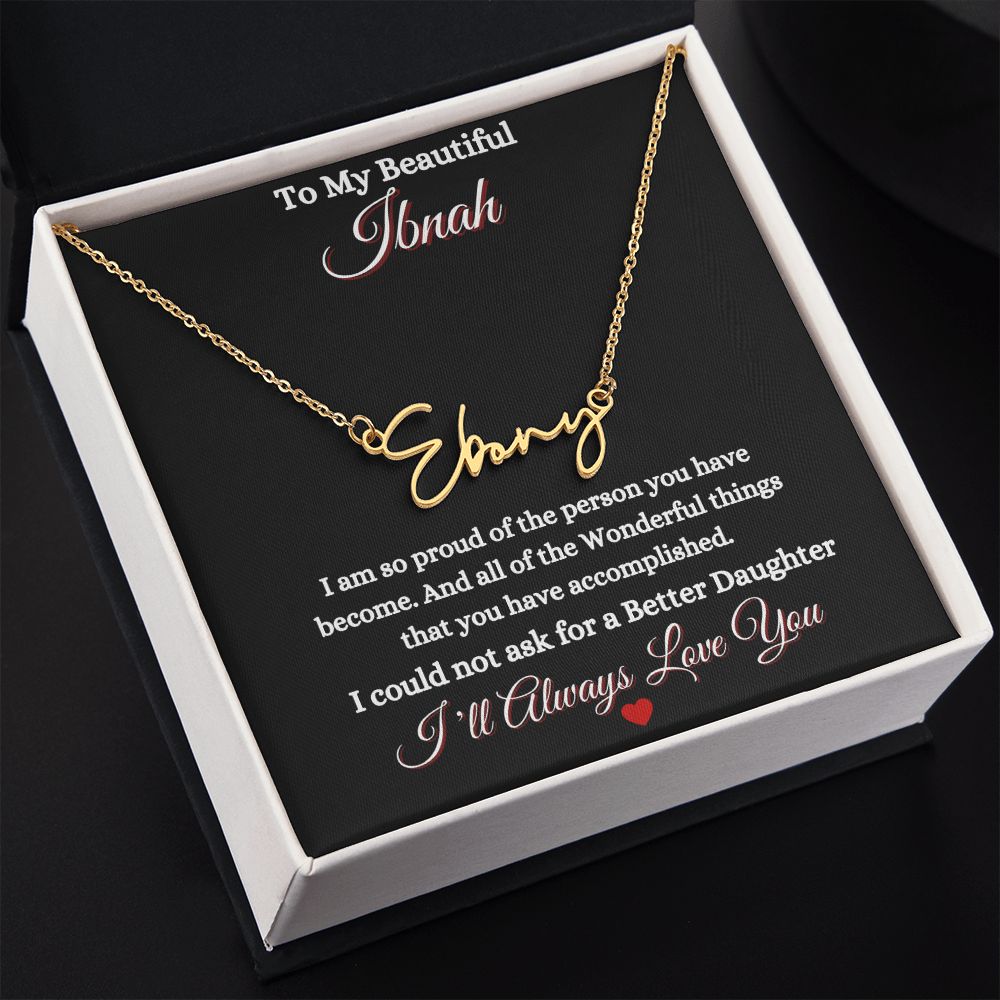 IBNAH/DAUGHTER - SIGNATURE STYLE NAME NECKLACE - BLACK